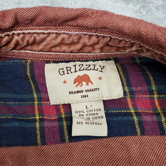 Grizzly Long Sleeve Shirt. Rust Orange. Size Large Excellent Used Condition - Picture 2 of 11